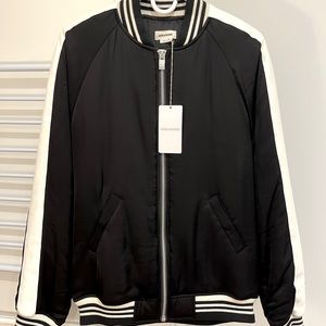 Zadig & Voltaire Satin and Leather Bomber Jacket